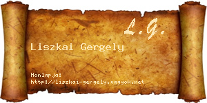 Liszkai Gergely névjegykártya